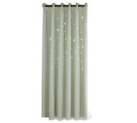 WAHEWUD Star Window Panels, Hollow out Star Blackout Curtains. Breathable & Soft, Bright Color, Double Layer Blackout Curtains, For Bedroom, Study, Living Room, Office (green)