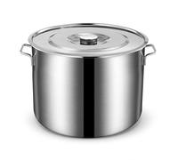 WAHEWUD Stock Pot, Thickened Stainless Steel Soup Bucket with Lid, Large Capacity Commercial Design, Dual Handles Canning Pot for Boiling Simmering Stews Soups