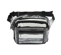 WAHEWUD Transparent Waist Bag, Clear Waist Bag Multi Pocket Design Smart Zip for Easy Access, Students Transparent Backpack for Shopping Hiking Picnic Travel