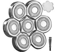WAHFOX Universa 7 Heads Shaver Replacement Head for Head Shaver, and many Brands Head Shaver 7 Blades 7D Replacement Shaver Head Blade 7 Heads Shaver Head (Silvery)