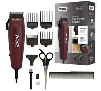 Wahl Hair Cutting Kit 100 Series – 10-piece Corded Clipper & Trimmer 79233-1017 – Burgundy