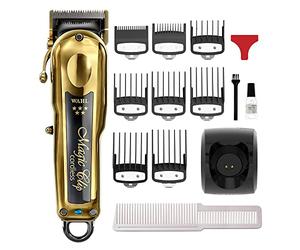 Wahl 5 Star Gold Magic Clip Professional Cordless Hair Clipper for Fades | Stagger-tooth blade enhances blending, with increased torque, adjustable taper control and 100-minute cordless use.