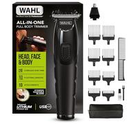 All in One Trimmer, Full Hair, Beard, Ears, Nose & Body Grooming, Powerful Lithium Battery, Washable Heads & Wide T-Blade Head for Wide Trimming, 0.5mm to 25mm Length Clipping, 210 Minutes of Charge