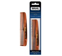 Wahl Beard Mustache & Hair Pocket Comb for Men's Grooming - Handcrafted & Hand Cut with Cellulose Acetate - Smooth Rounded Tapered Teeth - Model 33
