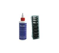 Wahl Clipper Oil 4oz and Wahl 1-8 Black Clipper Comb Set