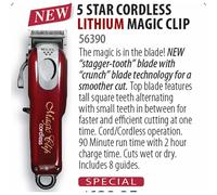 WAHL Cordless Magic Clip C-8148 - 90+ Minute Runtime, Cord/Cordless Cutting, 2161 Precision Blade & Taper Lever