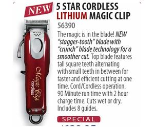 WAHL Cordless Magic Clip C-8148 - 90+ Minute Runtime, Cord/Cordless Cutting, 2161 Precision Blade & Taper Lever