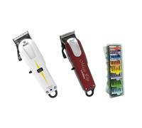 Wahl Cordless Super Taper Clipper, Cordless Magic Clipper and 1-8 Coloured Clipper Comb Set