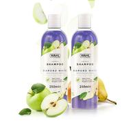 WAHL Diamond White Shampoo, Dog Shampoo, Shampoo for Pets, Natural Pet Friendly Formula, For White and Light Pet Coats, Ready-to-Use, Remove Dirt and Stains, Twin Pack