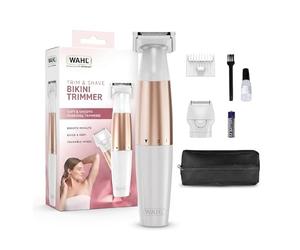 Wahl Ladies Trim And Shave Bikini Trimmer, Two Attachment Heads, Longer Hair Trimmer, Short Hair Shaver, Gentle & Safe Shaving, Battery Powered, Travel Sized, Discreet & Easy To Clean, Washable Blades