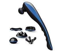 Wahl Massager Cordless Deep Tissue Massager, Cordless Massage, Adjustable Speed Settings, Percussion Massagers, Five Massaging Attachments, Release Muscle Knots, Improves Blood Circulation,Black/Blue
