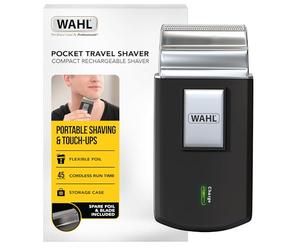 Wahl Pocket Travel Men's Foil Shaver, Rechargeable, Portable Grooming Kit