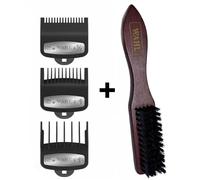 Wahl Premium Guards 3pc Attachment 0,5 - 1 - 1,5 Black & Wahl Fade Brush Set