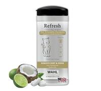 Wahl Refresh Cleaning Wipes – Coconut & Lime Verbena – Alcohol & Paraben Free – For Cats – 50 Wipes