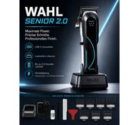 Wahl Senior 2.0 Cord/Cordless Hair Clipper with 8000 RPM Adaptive Speed Motor, DLC High-Carbon Steel Blade, Click/Free-Flow Taper Lever, 7 Premium Guide Combs & Power Station