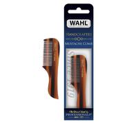 Wahl Small Mustache Comb for Men's Grooming - Handcrafted & Hand Cut with Cellulose Acetate - Smooth Rounded Tapered Teeth - Model 3323 Brown