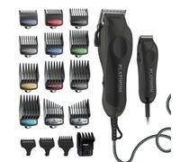 Wahl USA Pro Series Platinum Corded Clipper & Corded Trimmer for Home Haircutting with Premium Secure Fit Color Coded Guide Combs - Model 79804-100