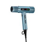 WAHL Vanquish Hair Dryer - Cool Blue Special Edition, Lightweight Design, LED Display, Memory Function, Auto-Clean, FlowControl Technology, Includes 3 Magnetic Attachments - ZY182