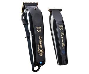 Wahl Wireless Barber Combo, Magic Clip and Detailer Li | Combo of Magic Clip and Detailer Li, Titanium and DLC blades, 100 minute run time, 6 attachments, styling comb