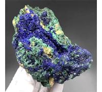 WAHOM Natural Azurite Malachite Geode Quartz Crystal Geode Cluster Mineral Specimen Teaching Research Reiki Healing Stone Collectible (Size : 3-4cm)