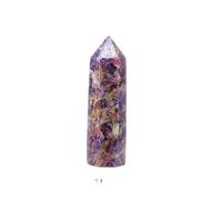 WAHOM Naural Crystal Column Unicorn Plum Blossom Tourmaline Crystal Point Wand Healing Stone Quartz Tower Decoration