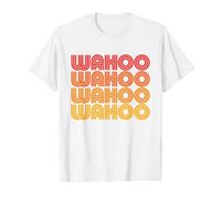 Wahoo Funny Word Retro Style Vintage Style Sunset Value Graphic T-Shirt, Men, White, L