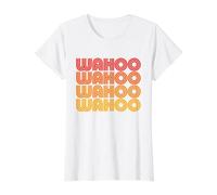 Wahoo Funny Word Retro Style Vintage Style Sunset Value Graphic T-Shirt, Women, White, M