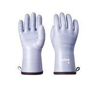 wahoo Liquid Silicone Oven Gloves, Heat Resistant Oven Mitts for Cooking, Baking, BBQ, CoralAir Liner, Food Grade, Waterproof, Non Slip, Purple, M/8