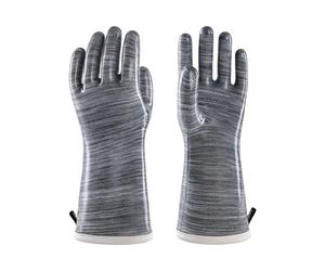 wahoo Liquid Silicone Oven Gloves, Heat Resistant Oven Mitts for Cooking, Baking, BBQ, CoralAir Liner, Food Grade, Waterproof, Non Slip, Grey, L/9