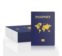 WAHXIAOSW 10 Pcs Kids Passport Book - Blank Fake Passport Notebooks for Pretend Travel, Party Supplies, School Projects, Travel-Themed Events