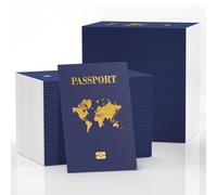 WAHXIAOSW 100 PCS Blank Passport Notebook Blue Passport Book (100)