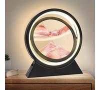 Wai Danie Moving Sand Art 3D Hourglass Deep Sea Sandscape Liquid Motion Display Painting Flowing Sand Frame Relaxing Desktop Home Office Work Decor (Red)