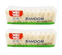 WAI WAI Bihoon Thai Rice Vermicelli Noodles 0.6mm 500g (2 Packs 20 Pieces)