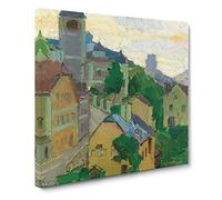 Waidhofen An Der Ybbs by Carl Moll Classic Painting Canvas Wall Art Print Ready to Hang, Framed Picture for Living Room Bedroom Home Office Décor, 14x14 Inch (35x35 cm)