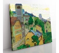 Waidhofen An Der Ybbs by Carl Moll Classic Painting Canvas Wall Art Print Ready to Hang, Framed Picture for Living Room Bedroom Home Office Décor, 35x35 cm (14x14 Inch)