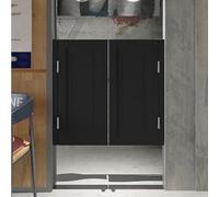 WaiDXn GYJ Indoor Cafe Door Swinging Black, Wood Swing Doors, Kitchen Bar Swinging Gate, Half-waist Butler Doors HY(W100xH90cm(39 3/8" x35 3/8"))