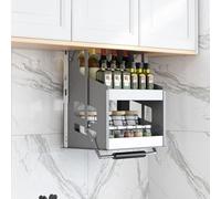 WaiDXn Upper Cabinet Pull Down Shelf Convenient Heavy Duty 2 Tier Wall Pull Down Shelf Tall Cabinet Lift And Fold Organiser(45 * 28 * 52cm)