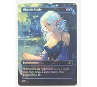 Waifu Rhystic Study #01 Foil - Alternative Custom Art Enchantment MTG