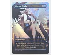 Waifu Rhystic Study #02 Foil - Alternative Custom Art Enchantment MTG