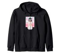 Waifu Sexy Anime Girl Wing Skirt Halo Japanese Manga Style Zip Hoodie