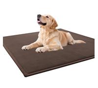 Waigg Kii Dog Bed Mat for Medium Large Dogs Washable,Ultra Soft Dog Beds Crate Mat Pad,Anti-Slip Deluxe Kennel Bed Sleeping Mats for Large Jumbo Medium Small Dogs (Brown,60 * 120CM)