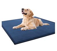 Waigg Kii Dog Bed Mat for Medium Large Dogs Washable,Ultra Soft Dog Beds Crate Mat Pad,Anti-Slip Deluxe Kennel Bed Sleeping Mats for Large Jumbo Medium Small Dogs (Navy,150 * 150CM)