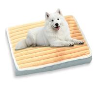Waigg Kii Extra Large Dog Bed Thick Soft Dog Mat,Calming Pets Bed Memory Foam Support with Washable Removable Cover,Anti Anxiety Dogs Crate Mattress Non-Slip (Orange,52 * 43 * 6CM)