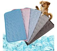 Waigg Kii Ice Silk Pet Cooling Mat Breathable Cool Pad for Dog Cat,Foldable Washable Summer Sleeping Bed Keep Pet Cool Anti Anxiety Portable Indoor Outdoor Travel Mat (D,50 * 40CM)