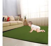 Waigg Kii Large Area Rug Coral Velvet Baby Play Mat,Thicken Nursery Carpet Crawling Tatami Yoga Mat Non-Slip Floor Mat Exercise Pads (120X150cm,GreenB)