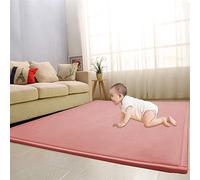 Waigg Kii Large Area Rug Coral Velvet Baby Play Mat,Thicken Nursery Carpet Crawling Tatami Yoga Mat Non-Slip Floor Mat Exercise Pads (130X190cm,Pink)
