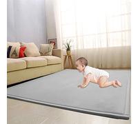 Waigg Kii Large Area Rug Coral Velvet Baby Play Mat,Thicken Nursery Carpet Crawling Tatami Yoga Mat Non-Slip Floor Mat Exercise Pads (120X150cm,Grey)