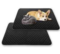Waigg Kii Large Dog Bed Cooling Mattress Waterproof,Comfort Pet Sofa Bed Igloo Mat Non-Slip Cat Cushion Luxurious Dog Crate Beds Calming Urinary Barrier Mat (Black,XL 70 * 100cm-2pcs)