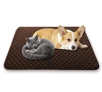 Waigg Kii Large Dog Bed Cooling Mattress Waterproof,Comfort Pet Sofa Bed Igloo Mat Non-Slip Cat Cushion Luxurious Dog Crate Beds Calming Urinary Barrier Mat (Coffee,M 50 * 62cm-1pcs)