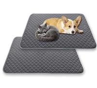 Waigg Kii Large Dog Bed Cooling Mattress Waterproof,Comfort Pet Sofa Bed Igloo Mat Non-Slip Cat Cushion Luxurious Dog Crate Beds Calming Urinary Barrier Mat (Dark grey,L 55 * 70cm-2pcs)